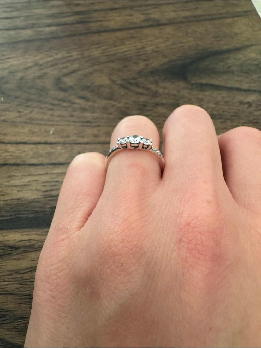 Pandora Fairytale Sparkle Ring Three Stone CZ Cubic Zirconia Sterling Silver - Picture 5 of 13